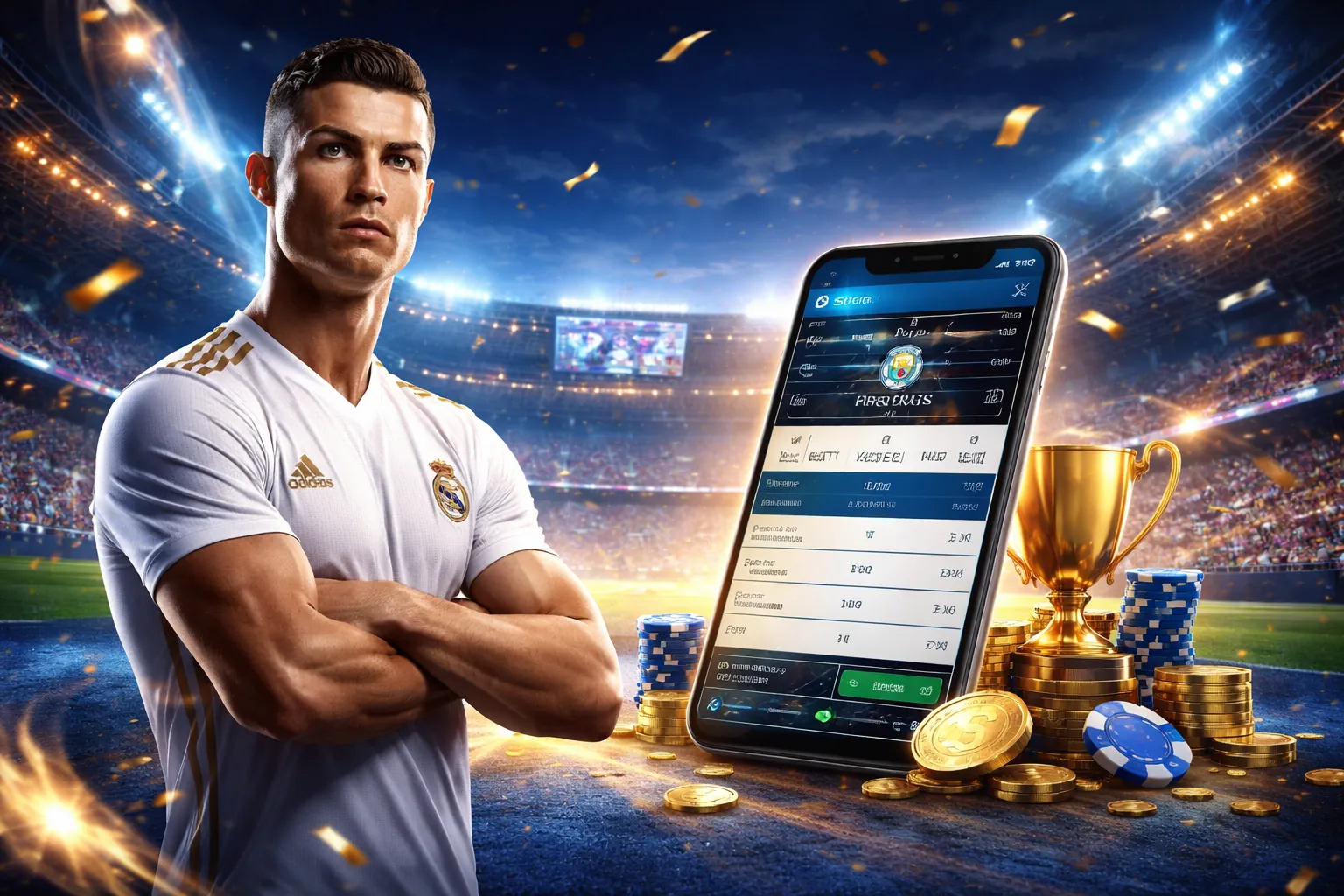 Hình nền sân cỏ và các cầu thủ bóng đá, tượng trưng cho dự đoán tỷ số chính xác 1xBet